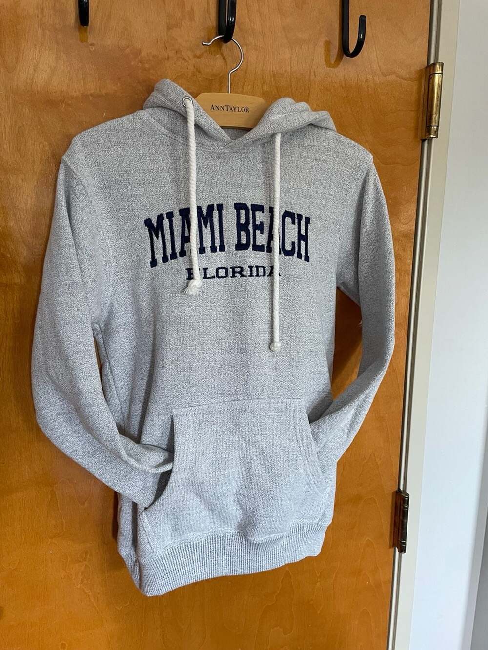 Comfortex USA Miami Beach Florida Heathered Grey Fleece Pullover Hoodie